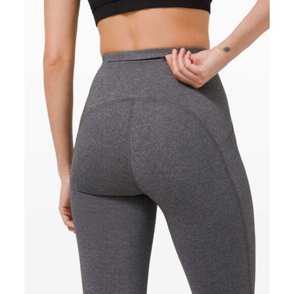 LULULEMON Swift Speed High-Rise Crop 21" Size 4 Heathered Black - Picture 4 of 8